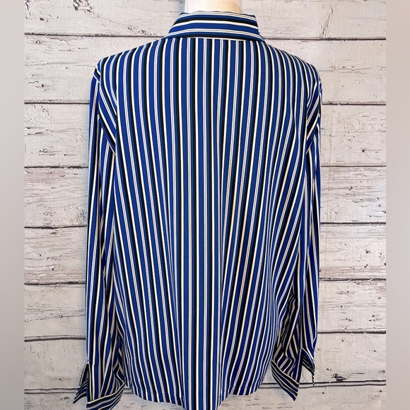 CHAUS & CO Button Down Shirt Lightweight Striped-14 - Picture 3 of 3